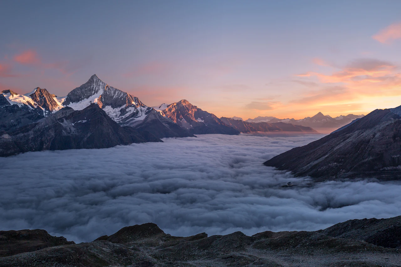 Kashmir mountain landscape at sunset